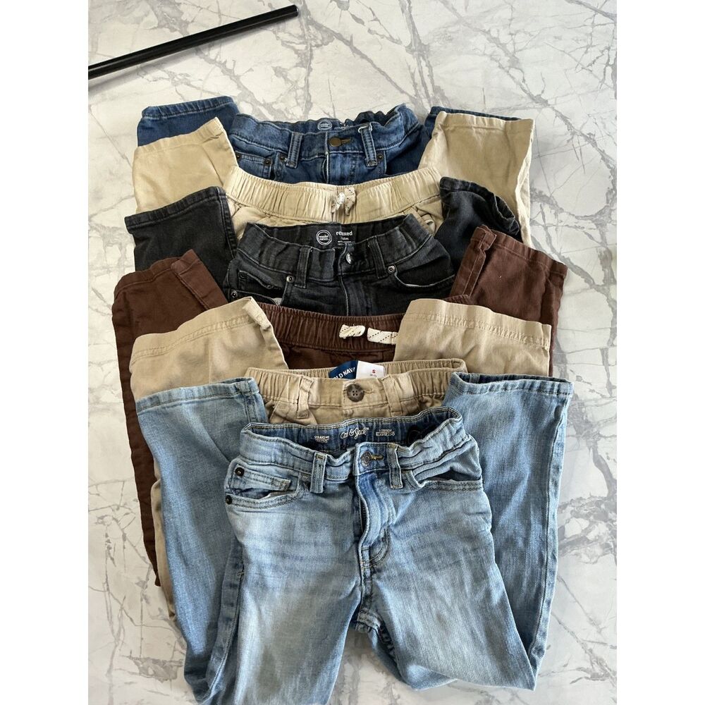 Boys Jeans & Pants Lot of 6 Size 6 /7 Cat & Jack Old Navy Joggers Denim Bundle
